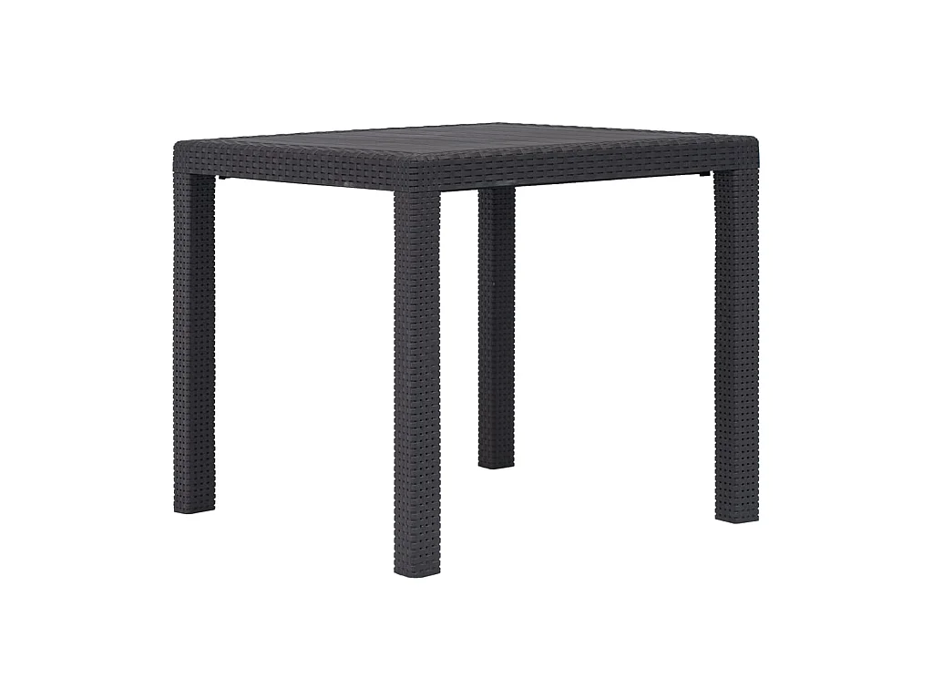Table de jardin Marron 79x79x72 cm Plastique Aspect de rotin GHR84778
