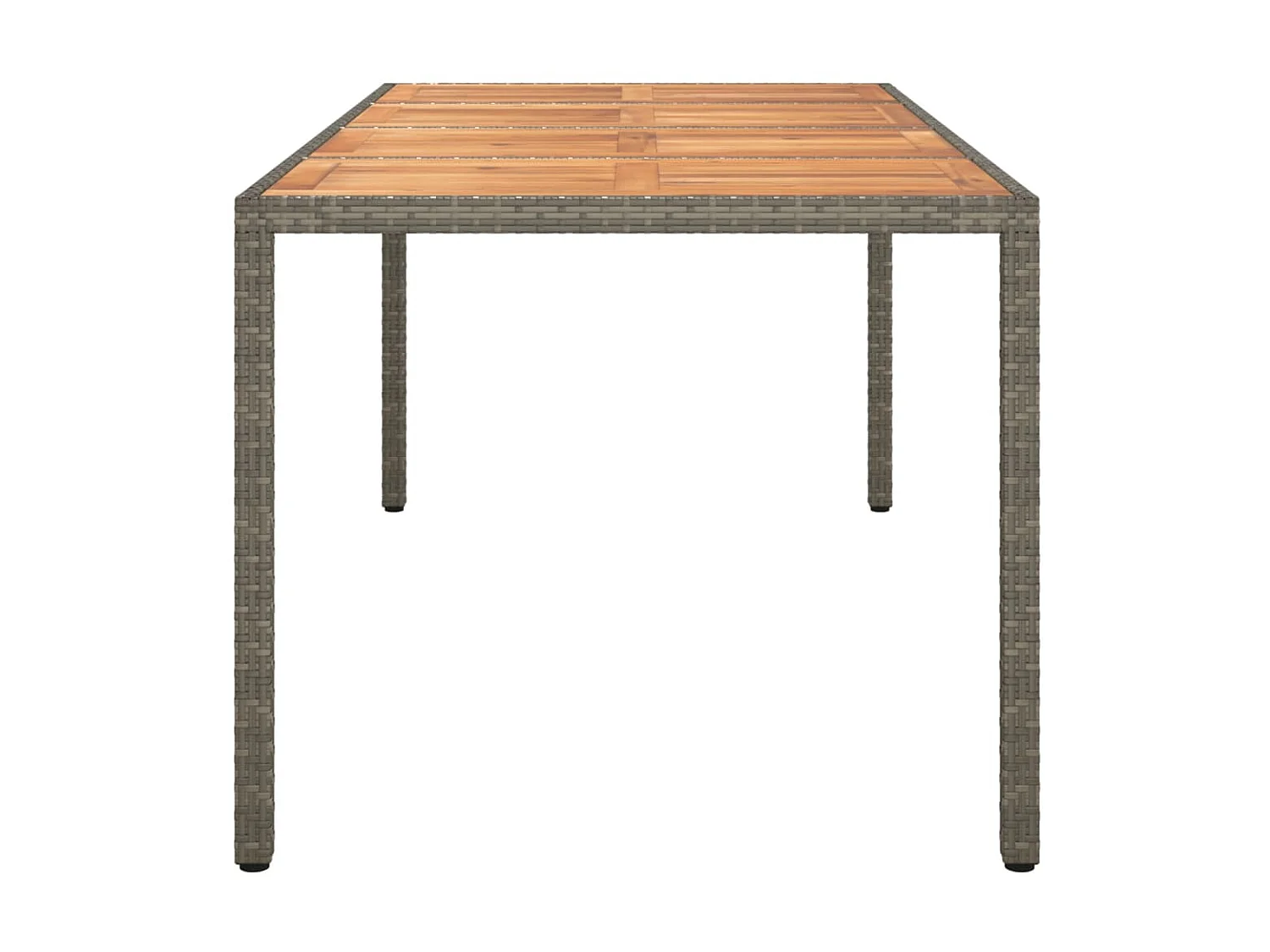 Table de jardin 190x90x75 cm Résine tressée/bois d'acacia Gris GHR57364