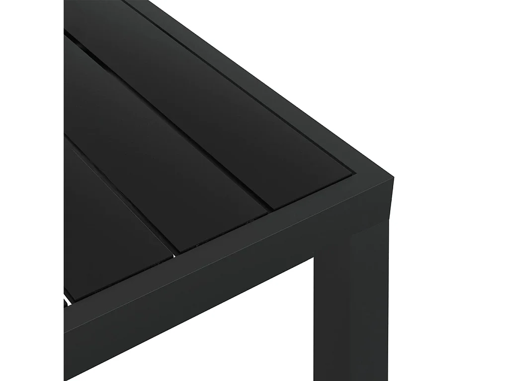 Table de jardin Noir 80 x 80 x 74 cm Aluminium et WPC GHR90516