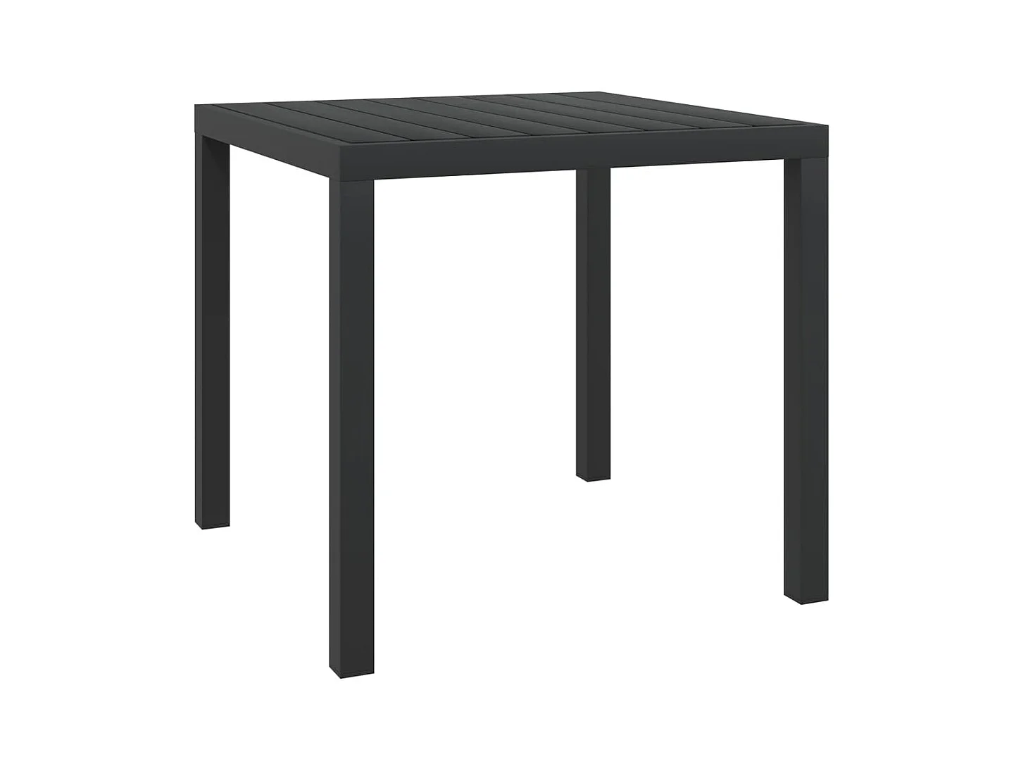 Table de jardin Noir 80 x 80 x 74 cm Aluminium et WPC GHR90516