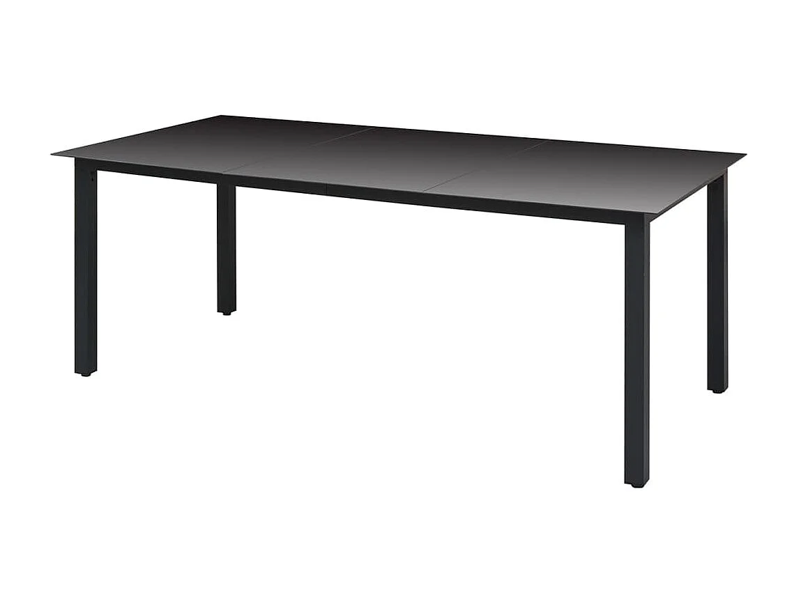 Table de jardin Noir 190 x 90 x 74 cm Aluminium et verre GHR20339