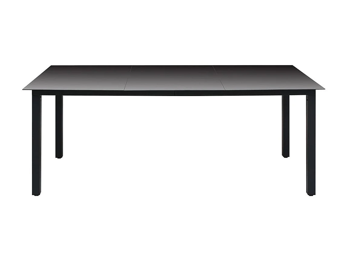 Table de jardin Noir 190 x 90 x 74 cm Aluminium et verre GHR20339