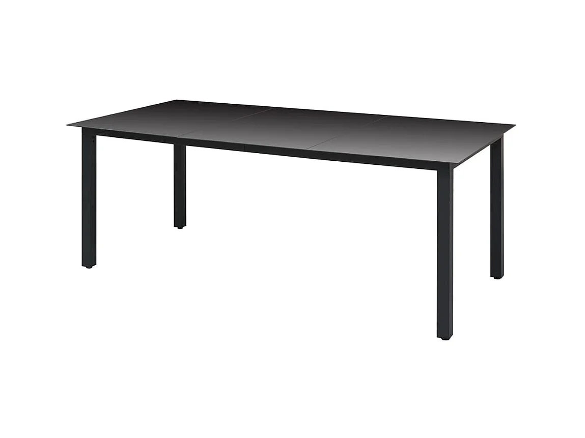 Table de jardin Noir 190 x 90 x 74 cm Aluminium et verre GHR20339
