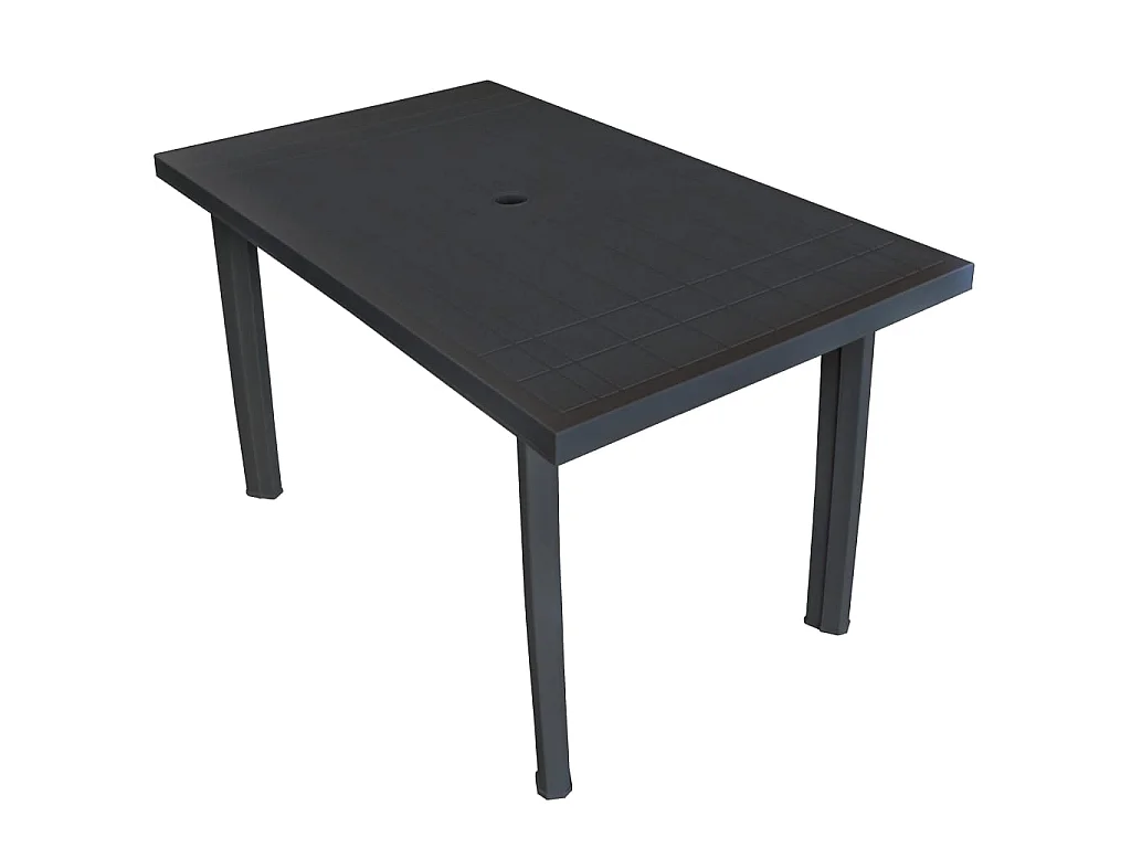 Mesa de comedor de jardín de plástico gris antracita 126x76x72 cm KOW38666