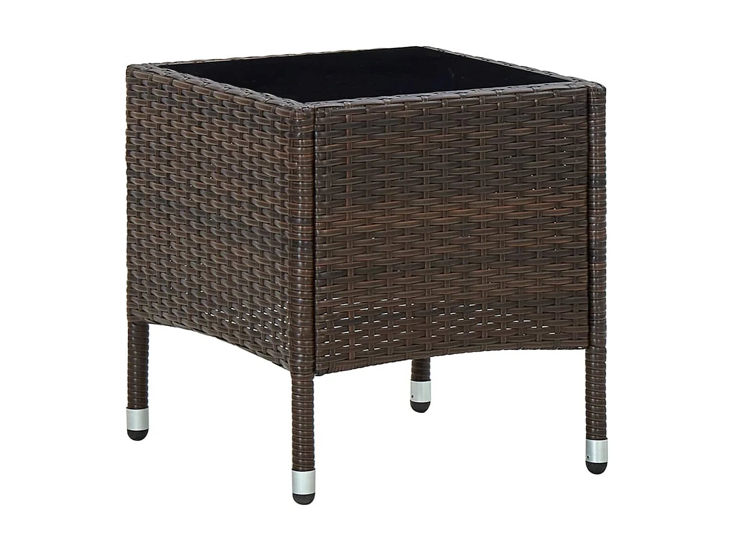 Table de jardin Marron 40x40x45 cm Résine tressée GHR11272