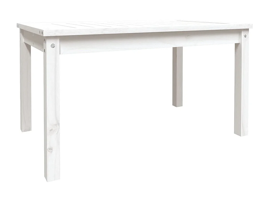 Table de jardin blanc 82,5x50,5x45 cm bois massif de pin GHR33162