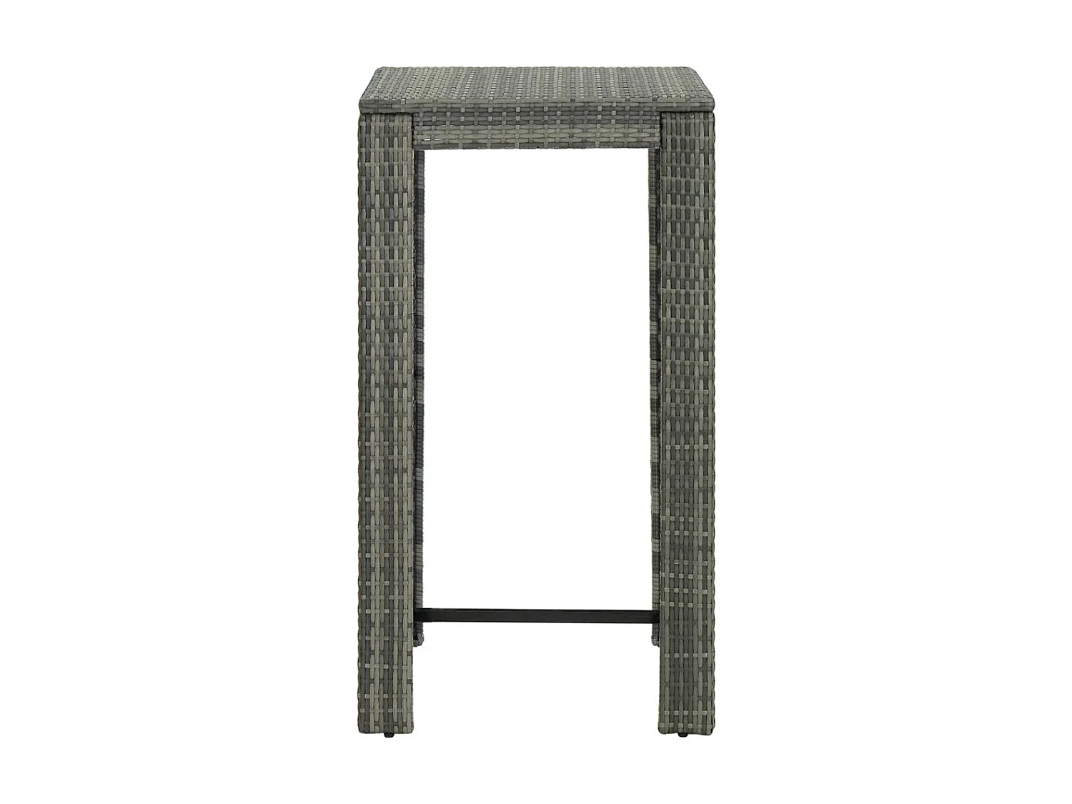 Mesa de bar para jardim 60,5x60,5x110,5 cm vime PE cinzento PT274999