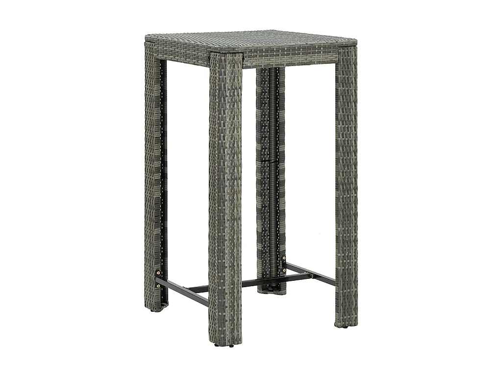 Table à manger de jardin Gris 60,5x60,5x110,5 cm Résine tressée GHR56273