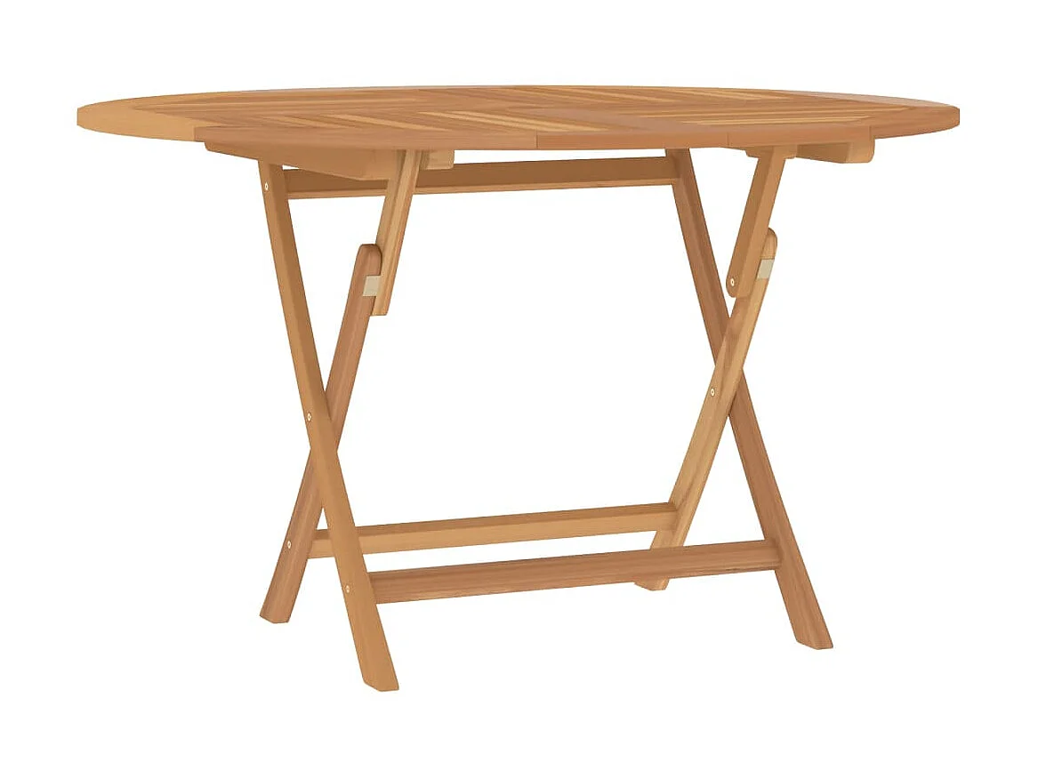 Table pliable de jardin Ø 120x75 cm bois massif de teck GHR31892