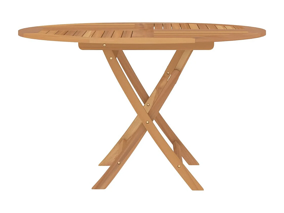 Table pliable de jardin Ø 120x75 cm bois massif de teck GHR31892