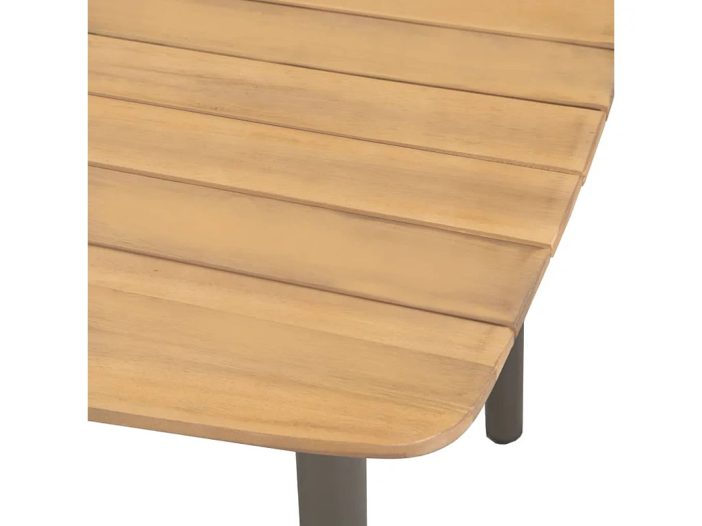 Table de jardin 80 x 80 x 72 cm Bois d'acacia solide et acier GHR35048