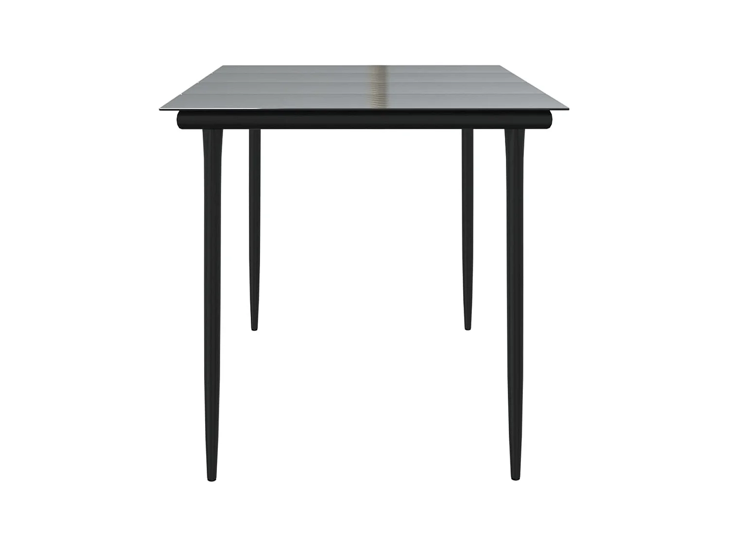 Table à manger de jardin Noir 160x80x74 cm Acier et verre trempé GHR44732