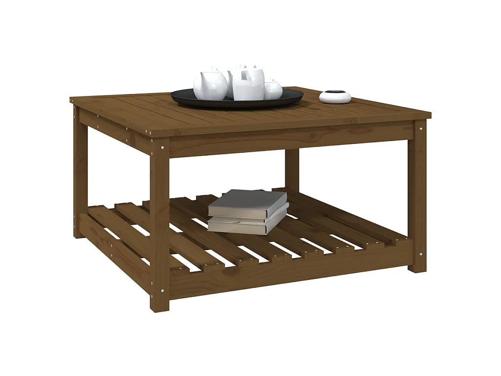 Table de jardin marron miel 82,5x82,5x45 cm bois massif de pin GHR28913