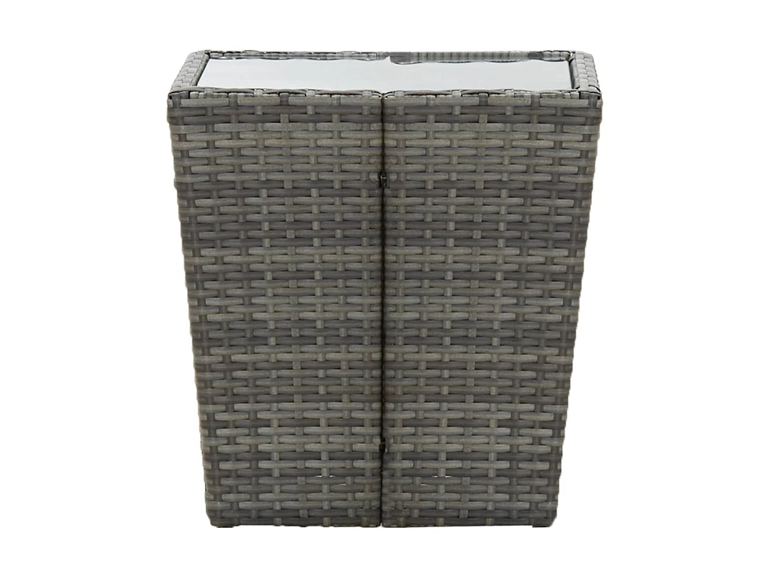 Table à thé Gris 41,5x41,5x43 cm Résine tressée et verre trempé GHR65601