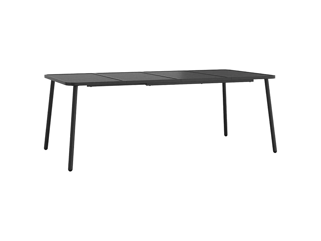 Mesa de comedor de jardín acero gris antracita 200x100x71 cm KOW54318