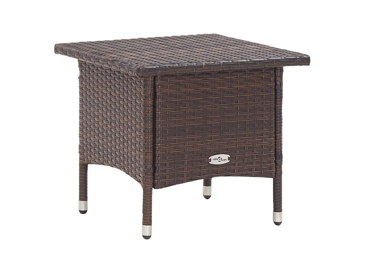 Table à thé Marron 50x50x47 cm Résine tressée GHR38653