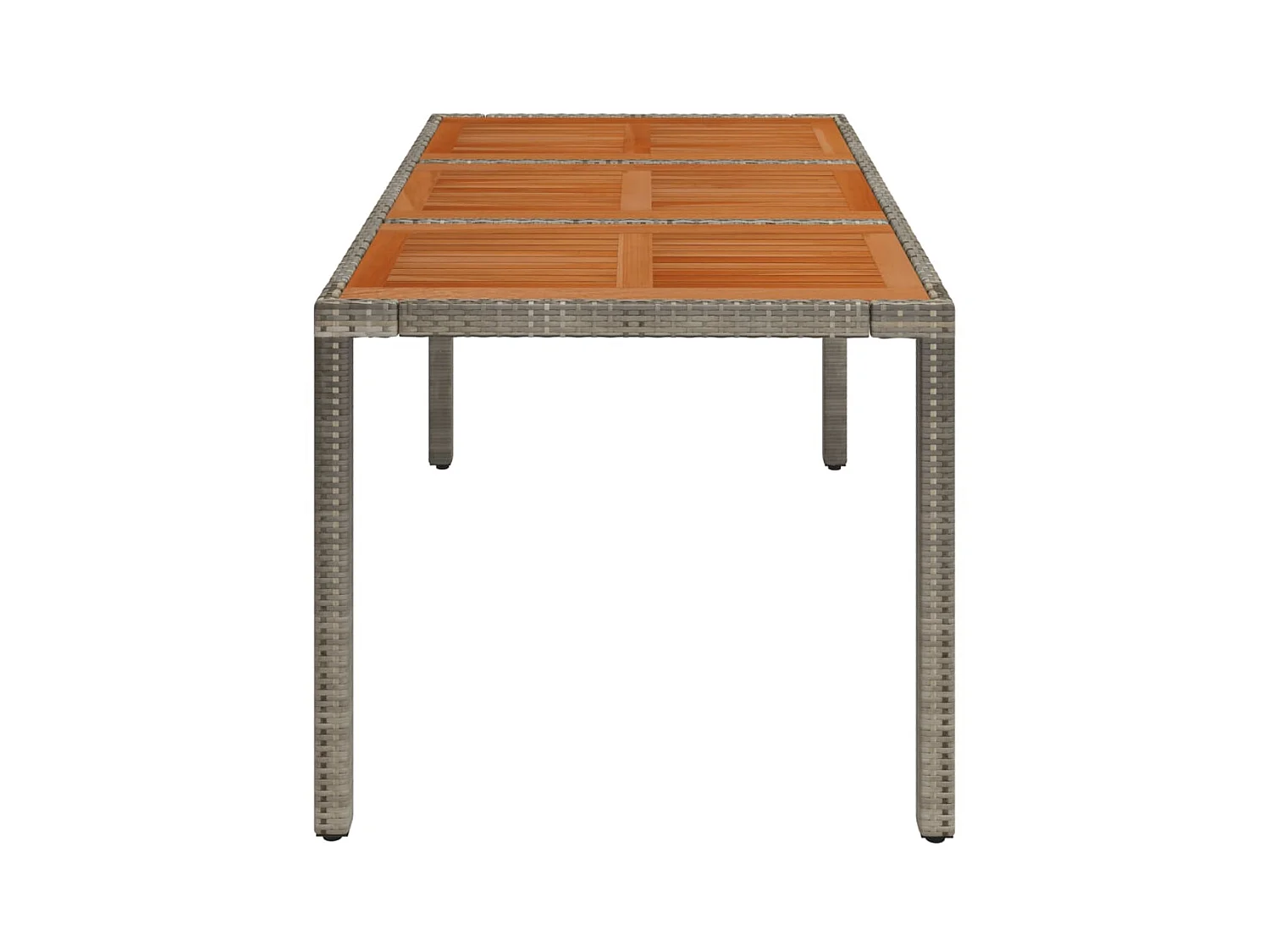 Table de jardin dessus en bois Gris 150x90x75 cm Résine tressée GHR38057