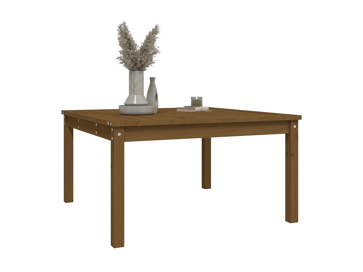Table de jardin marron miel 82,5x82,5x45 cm bois massif de pin GHR24511