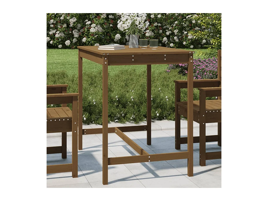 Table de jardin marron miel 121x82,5x110 cm bois massif de pin GHR25609