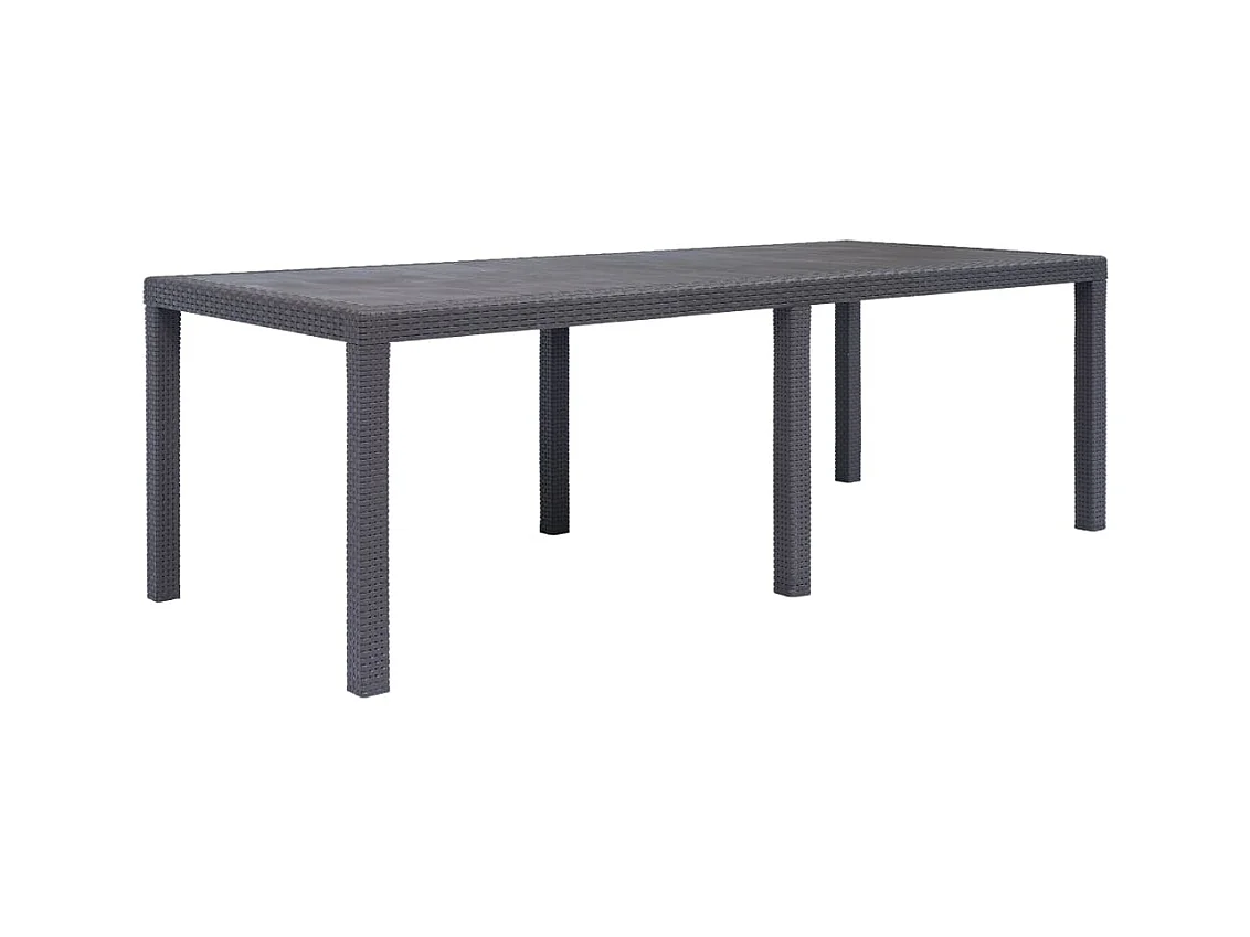 Table de jardin Marron 220x90x72 cm Plastique Aspect de rotin GHR52225