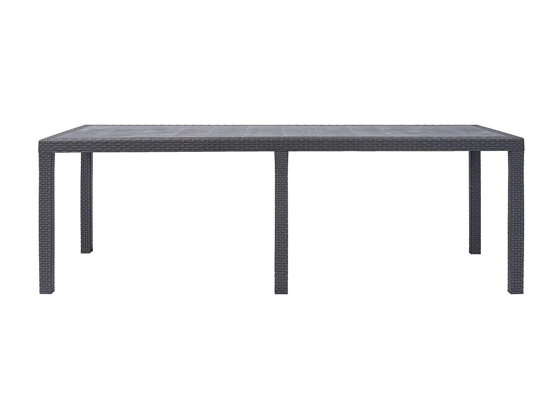 Table de jardin Marron 220x90x72 cm Plastique Aspect de rotin GHR52225