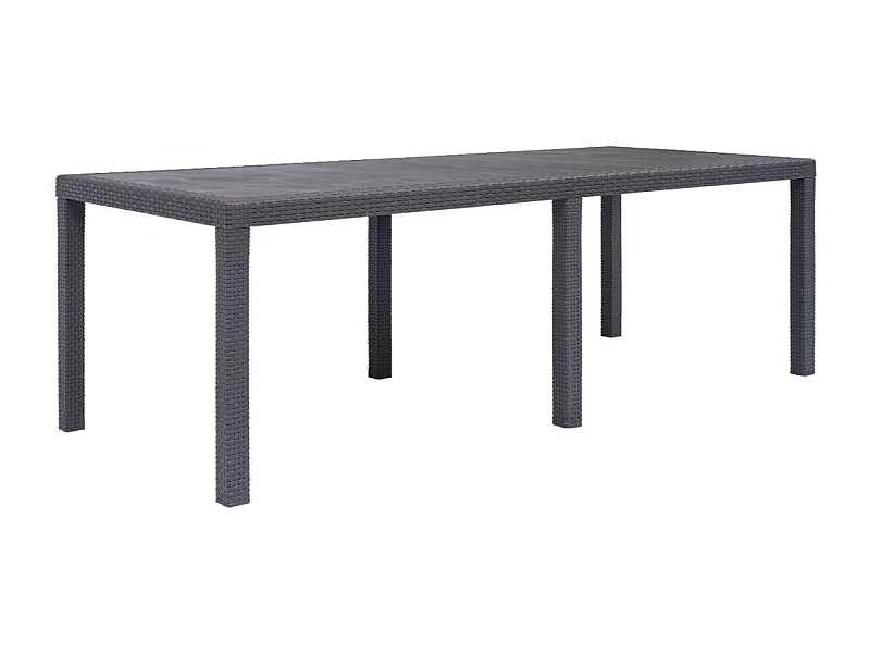 Table de jardin Marron 220x90x72 cm Plastique Aspect de rotin GHR52225