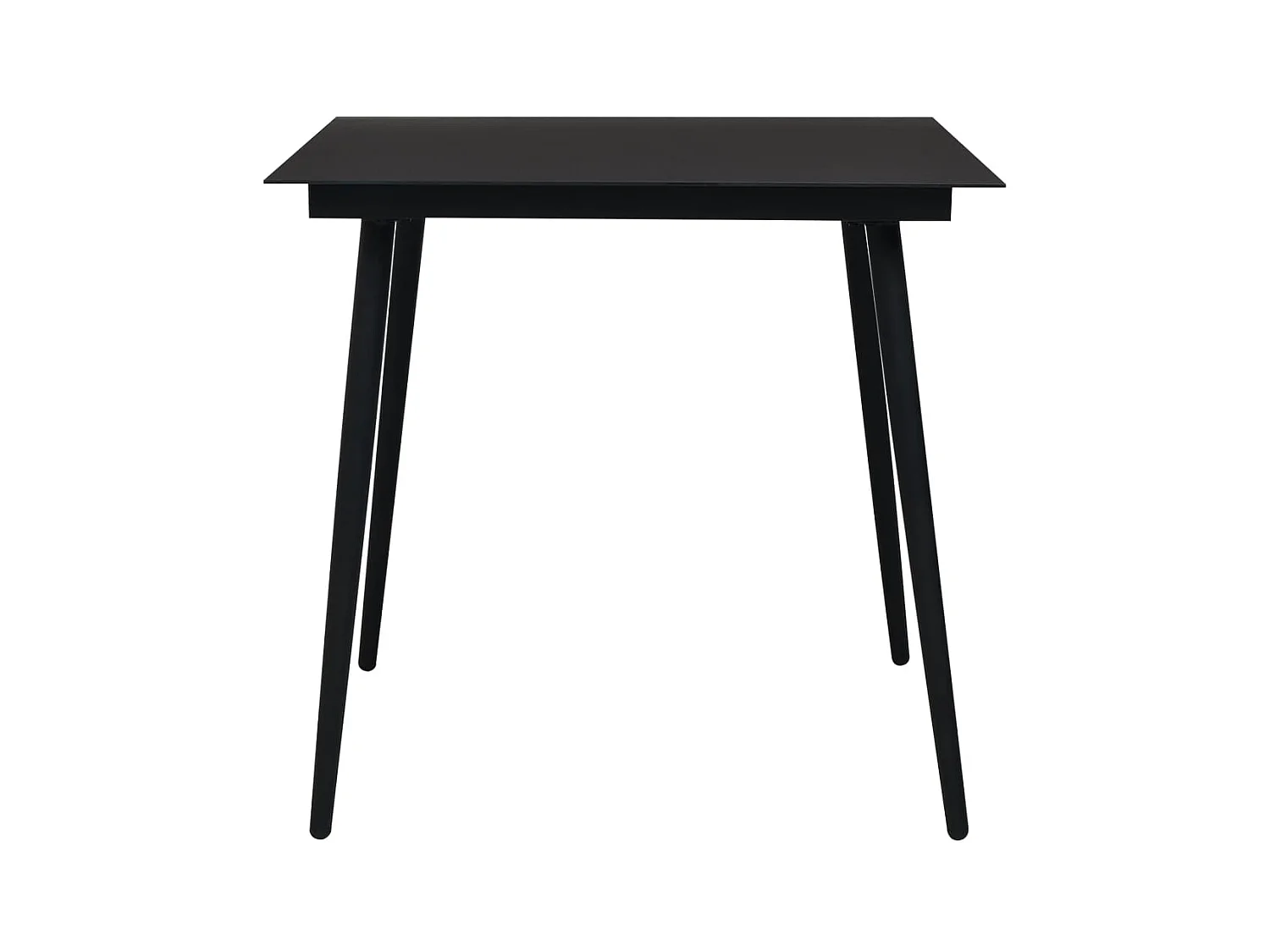 Table à manger de jardin Noir 80x80x74 cm Acier et verre GHR76896