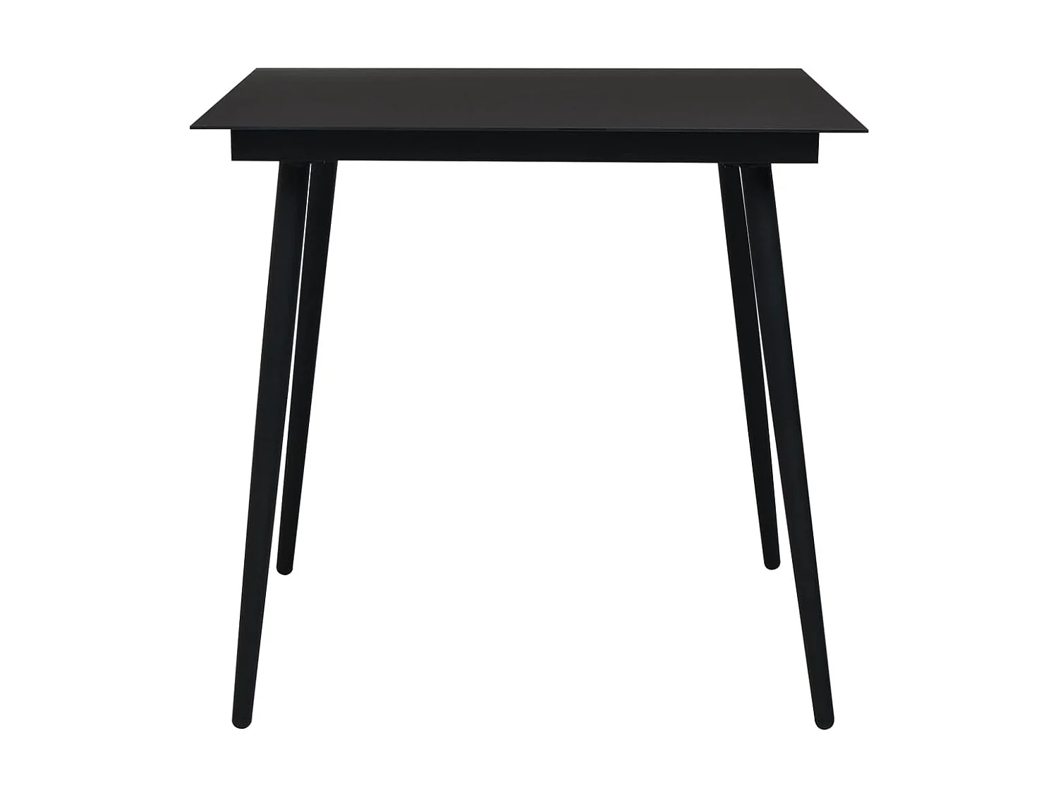 Table à manger de jardin Noir 80x80x74 cm Acier et verre GHR76896