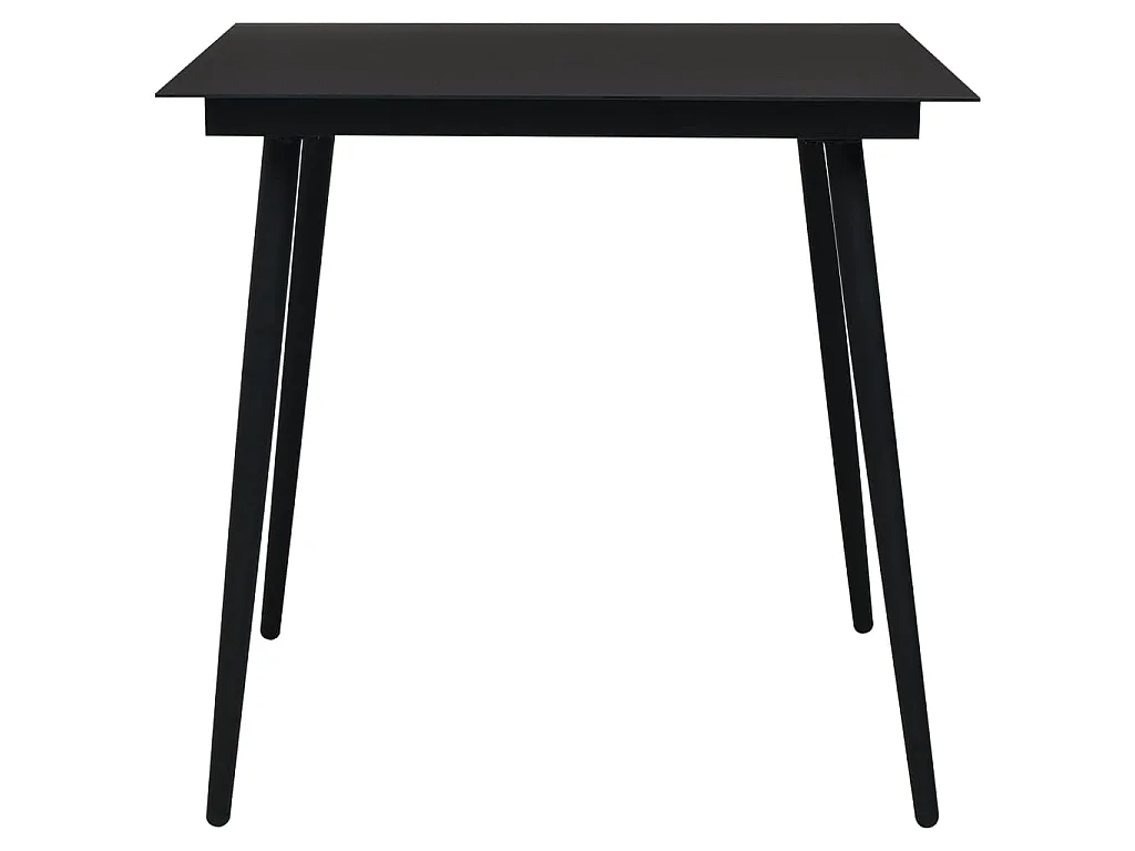 Tuintafel 80x80x74 cm staal en glas zwart NL886092