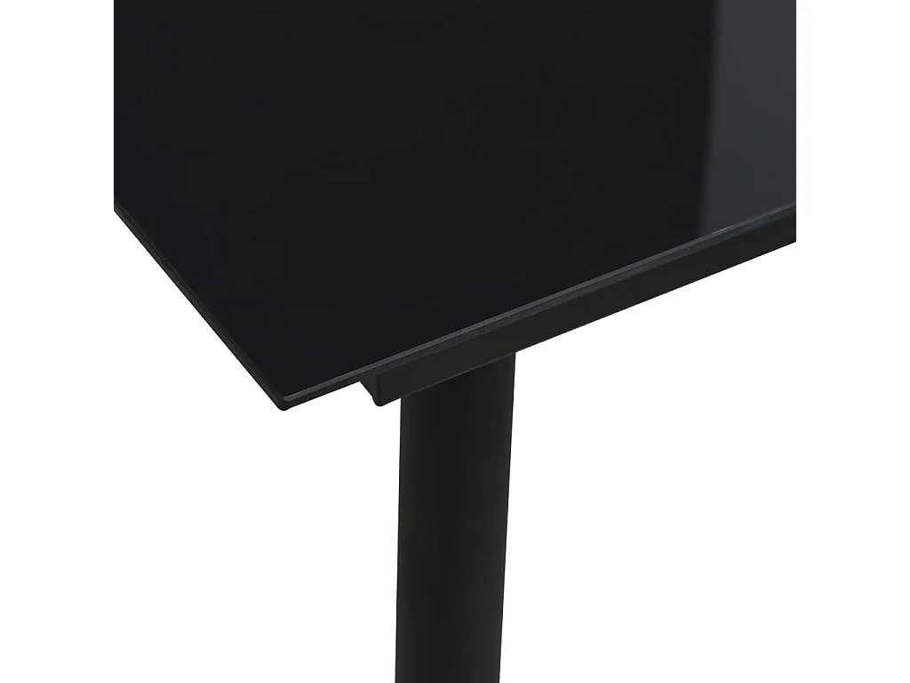 Tuintafel 80x80x74 cm staal en glas zwart NL886092