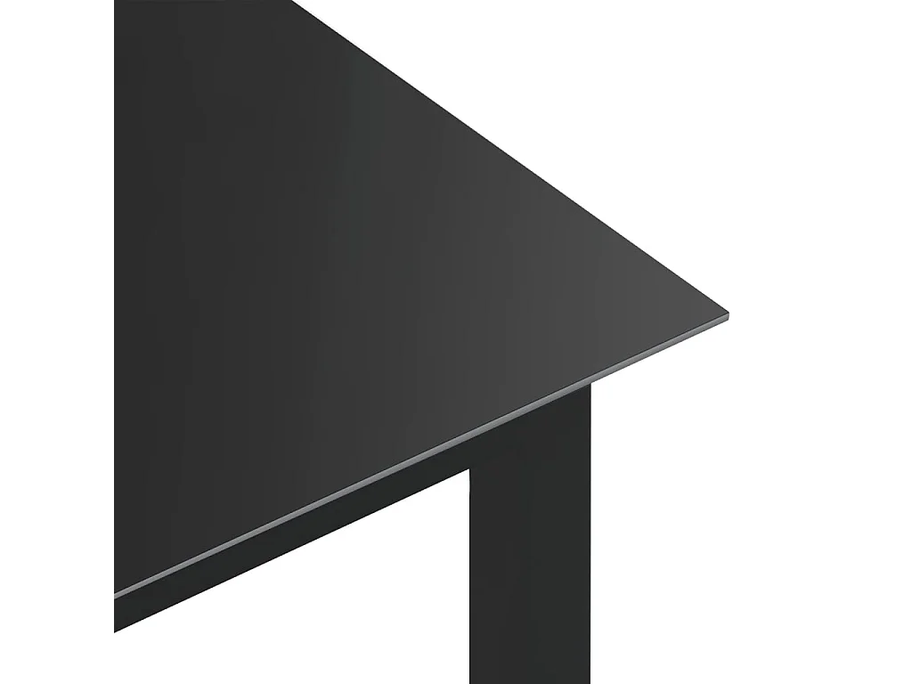 Mesa de comedor de jardín de aluminio y vidrio negro 150x90x74 cm KOW20198