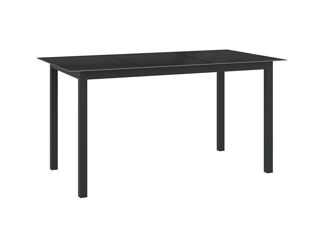 Table de jardin Noir 150x90x74 cm Aluminium et verre GHR57609