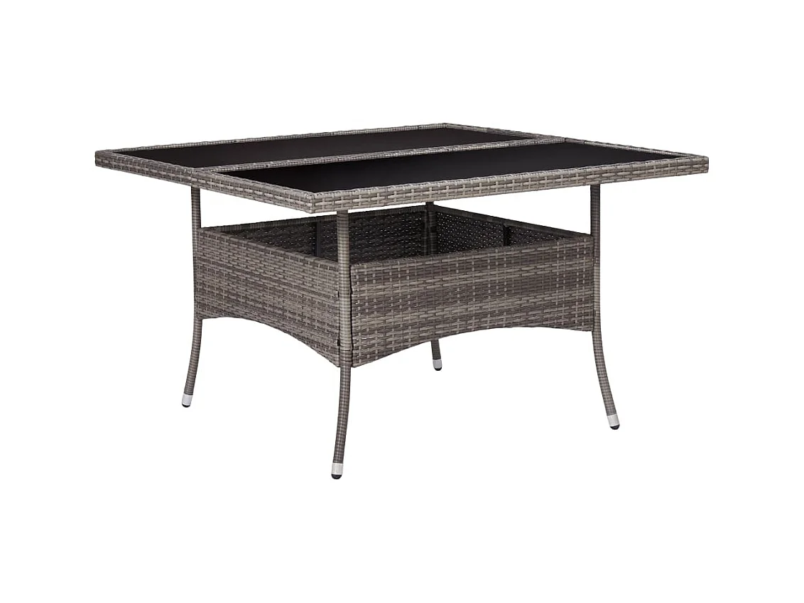 Table à manger de jardin Gris Résine tressée et verre GHR76474