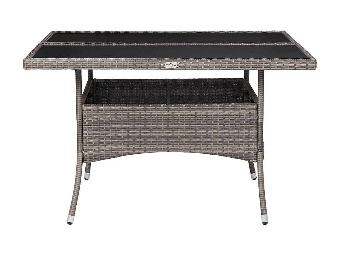 Table à manger de jardin Gris Résine tressée et verre GHR76474