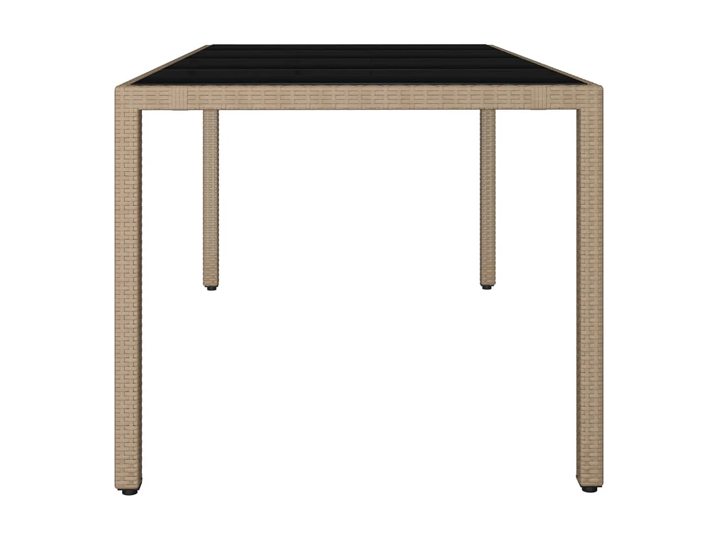 Table de jardin plateau en verre Résine tressée verre trempé GHR70586