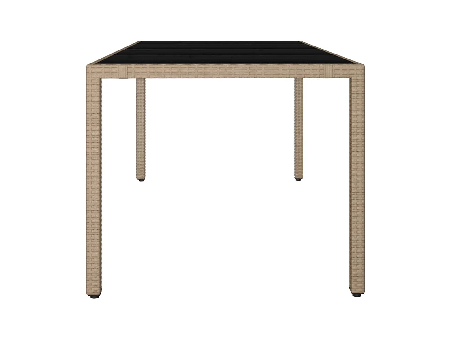 Table de jardin plateau en verre Résine tressée verre trempé GHR70586