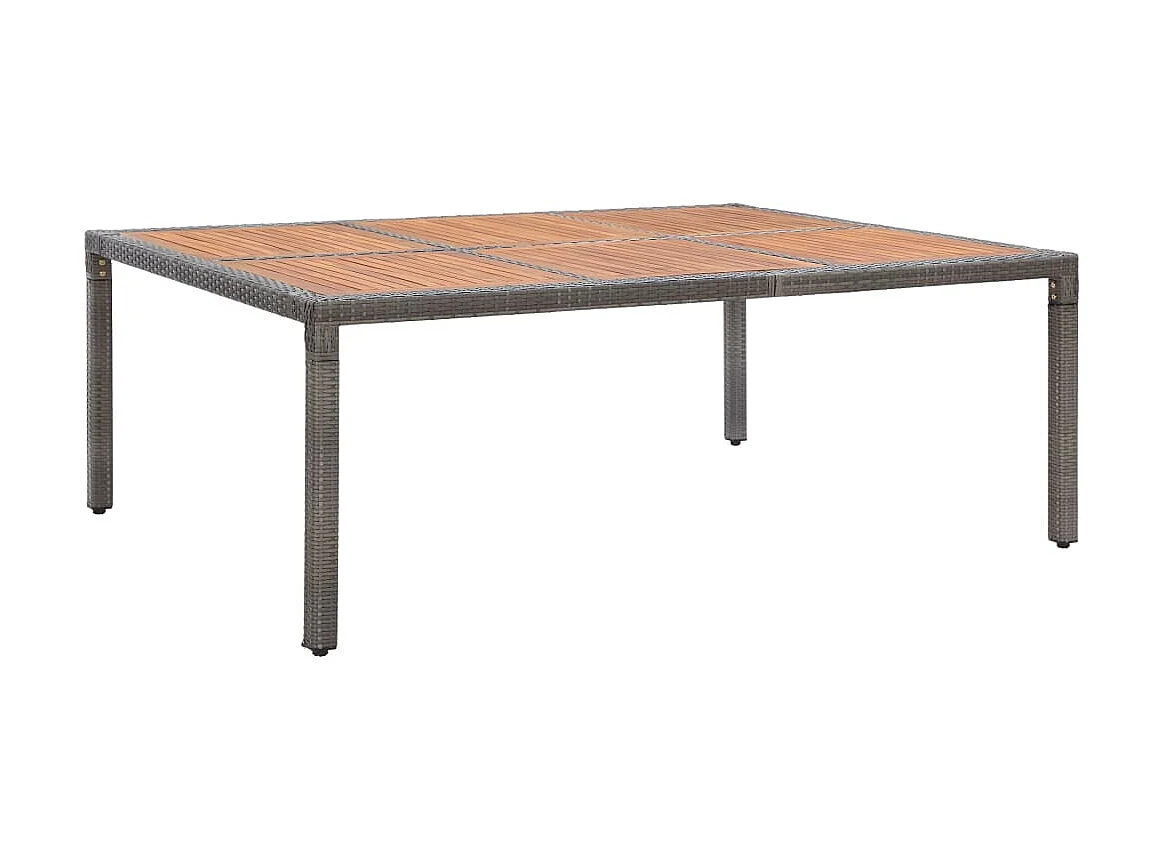 Table de jardin Gris 200x150x74 cm Résine tressée et acacia GHR13572
