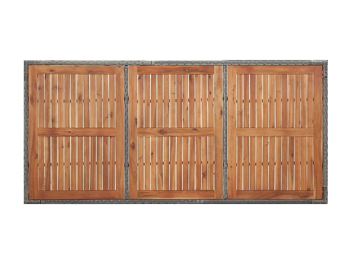 Table de jardin Gris 200x150x74 cm Résine tressée et acacia GHR13572