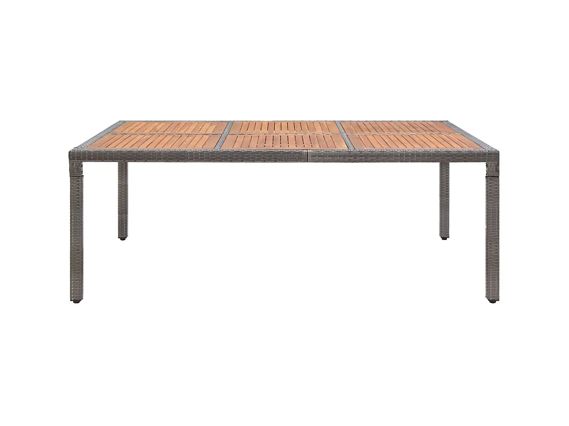 Table de jardin Gris 200x150x74 cm Résine tressée et acacia GHR13572