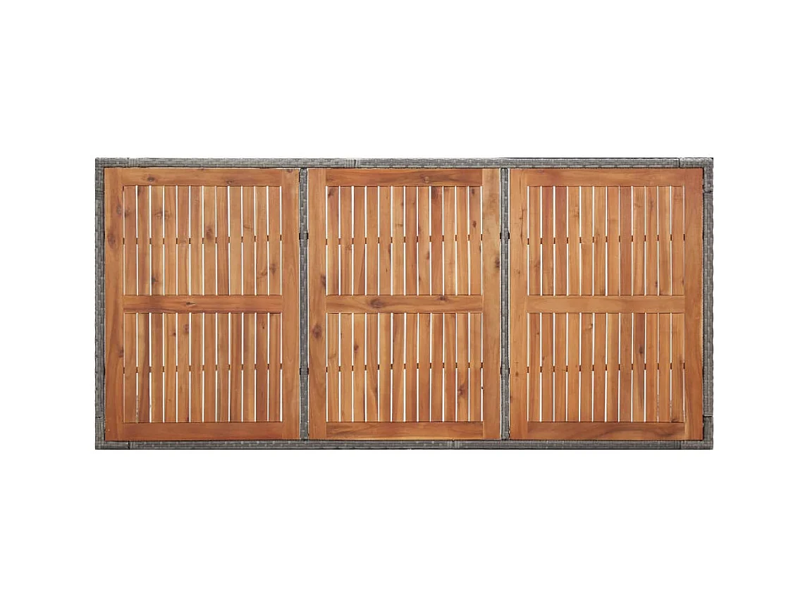 Table de jardin Gris 200x150x74 cm Résine tressée et acacia GHR13572