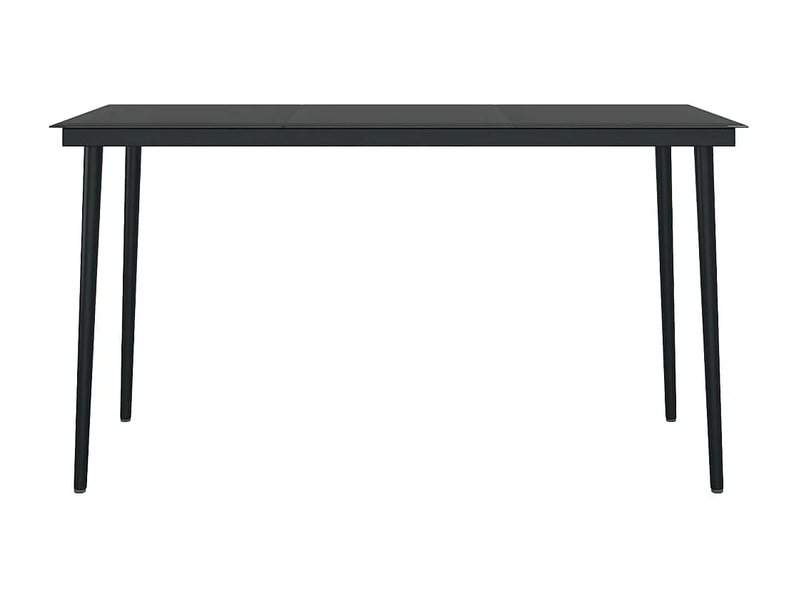 Table à manger de jardin Noir 140x70x74 cm Acier et verre GHR61741