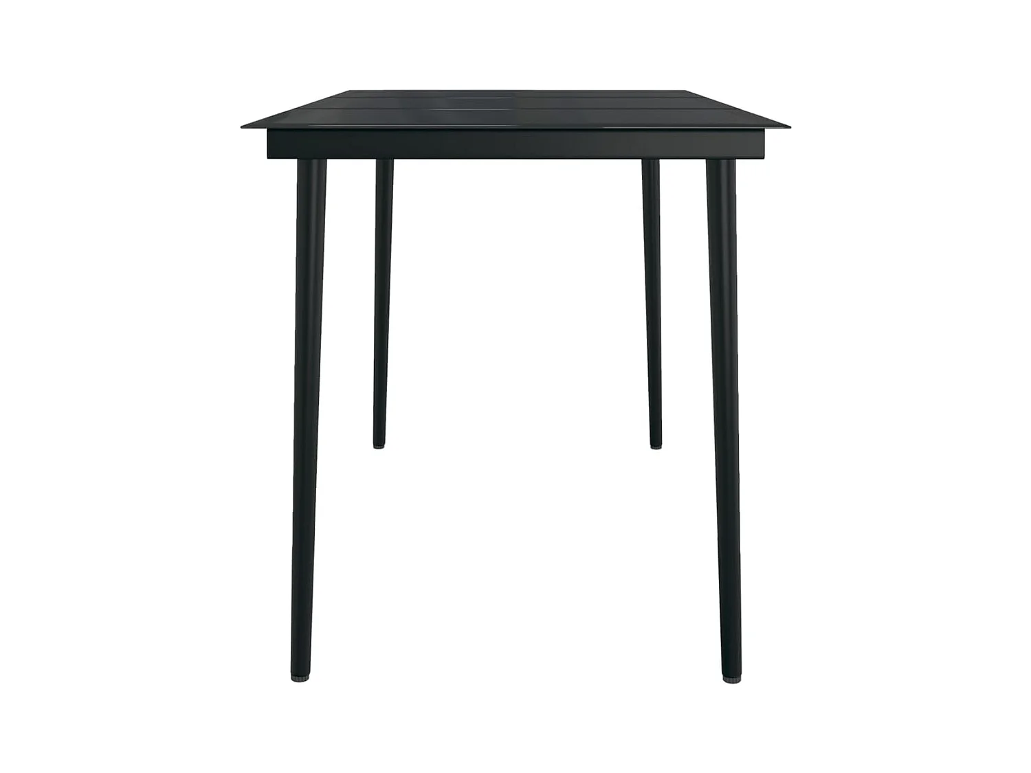 Table à manger de jardin Noir 140x70x74 cm Acier et verre GHR61741
