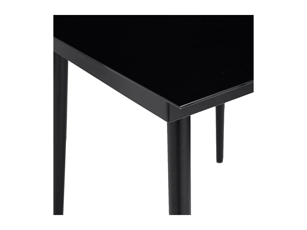 Table à manger de jardin Noir 140x70x74 cm Acier et verre GHR61741