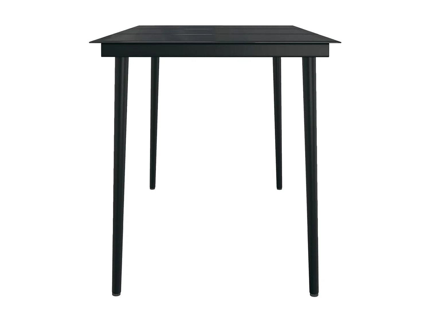 Tuintafel 140x70x74 cm staal en glas zwart NL381226