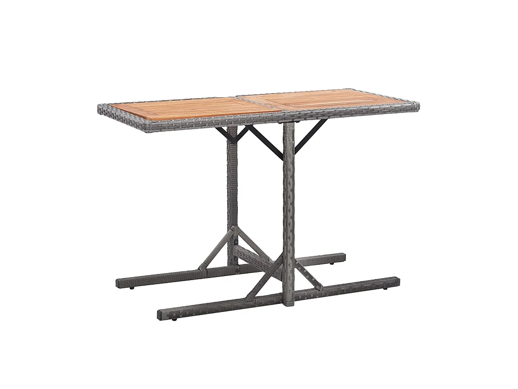 Table de jardin Anthracite Résine tressée et bois d'acacia GHR95164