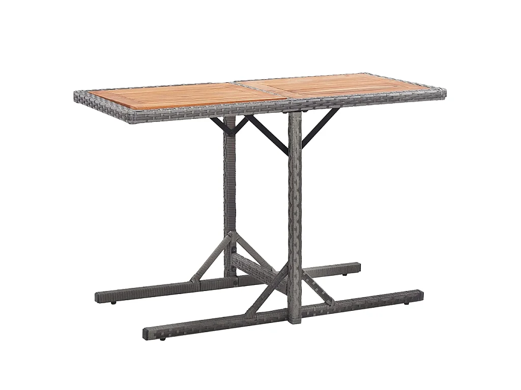 Tuintafel poly rattan en massief acaciahout antraciet NL840304