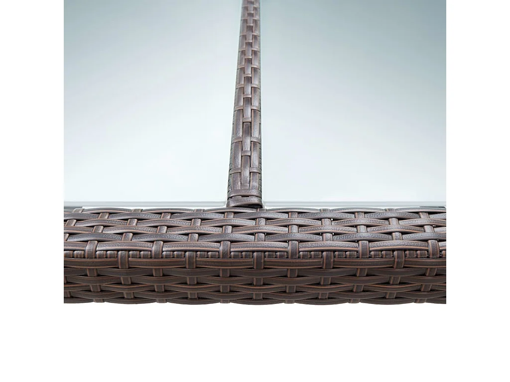 Table à manger de jardin Marron 200x150x74 cm Résine tressée GHR24378