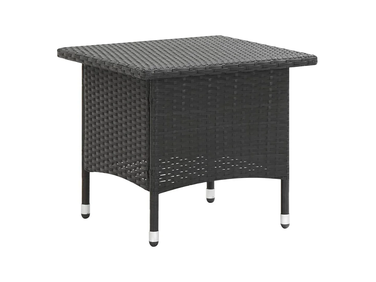 Table à thé Noir 50x50x47 cm Résine tressée GHR10593