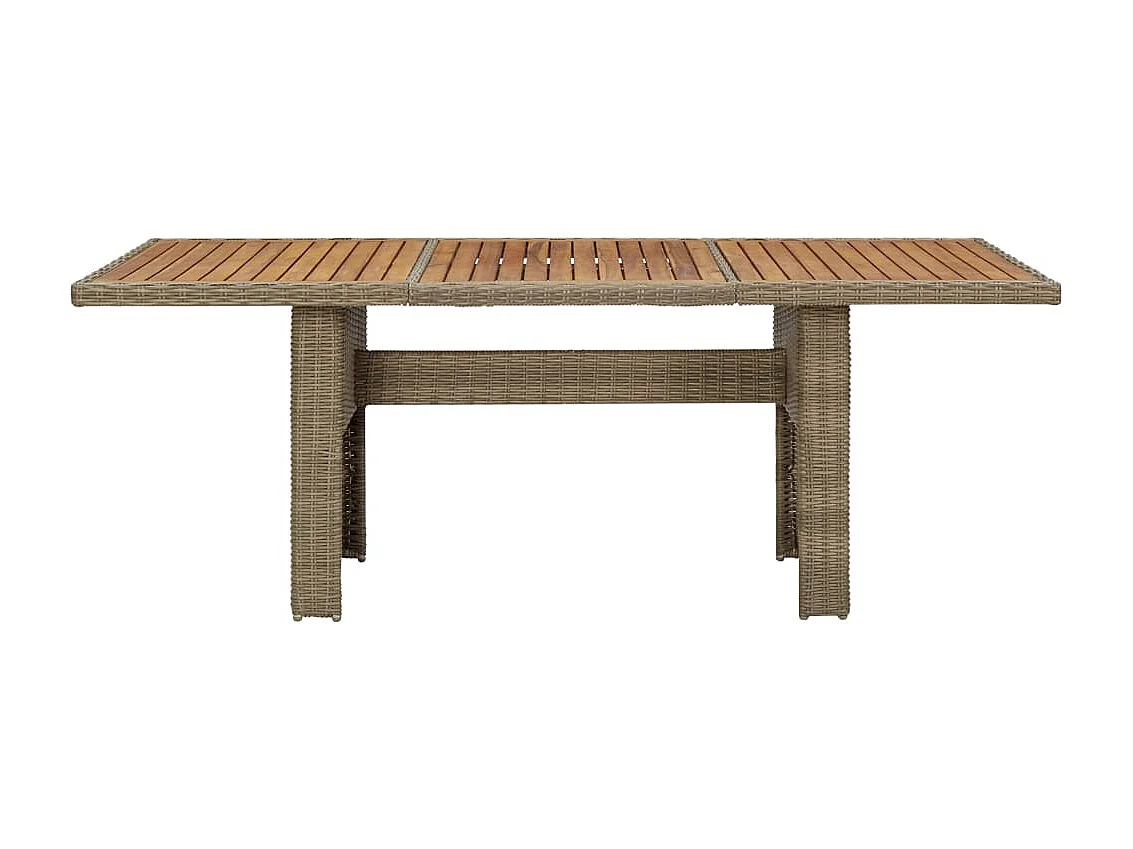 Table à manger de jardin Marron 200x100x74 cm Résine tressée GHR46591