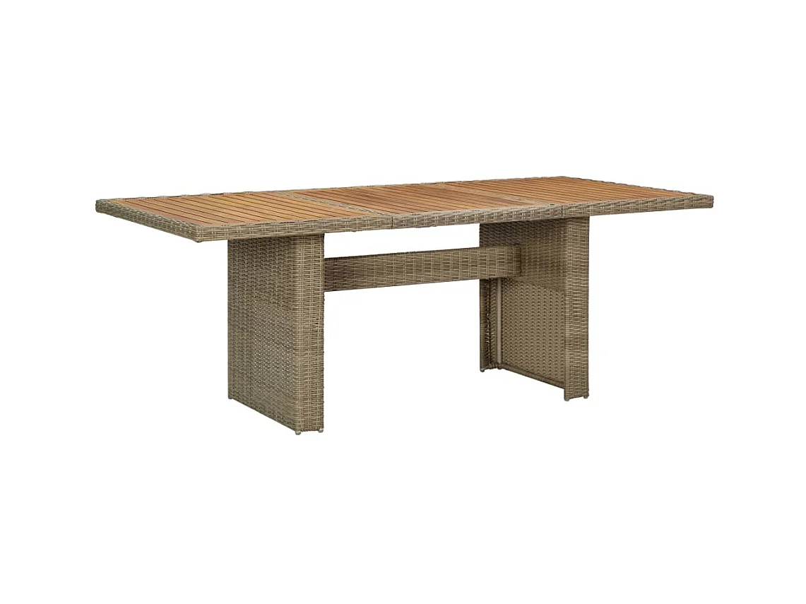 Table à manger de jardin Marron 200x100x74 cm Résine tressée GHR46591